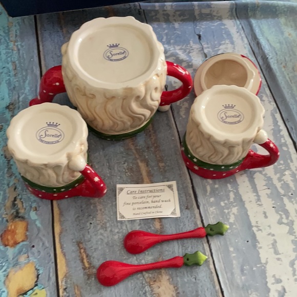 Vintage Sorelle Tea/Cocoa Set 6 Piece Fine Porcelain Hand Painted Original Box - Picture 9 of 16